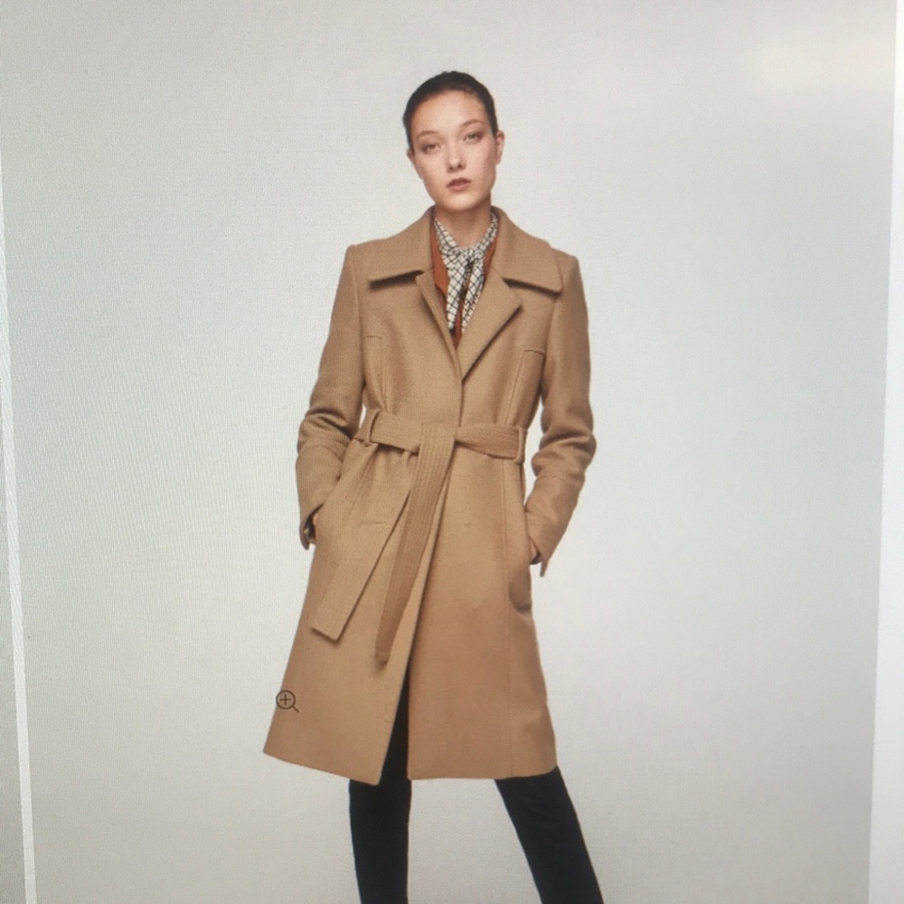 Mango Camel Wool Wrap Coat